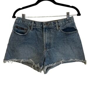 L.E.I. Vtg Y2K High Waisted Denim Cutoff Shorts Medium Wash Blue Womens Size 9